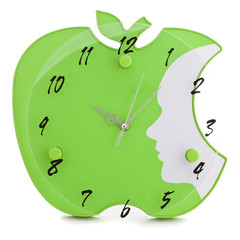 Large wall clock showing time isolated on white