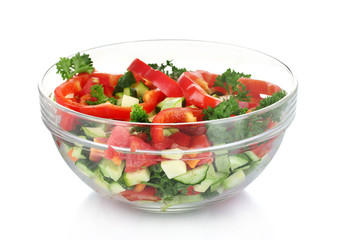 Fresh salad isolated on white