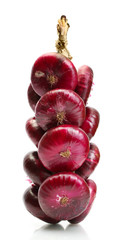 bunch of red onion isolated on white