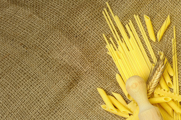 Linguine, penne and reginette, italian pasta