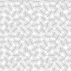 seamless black and white leaves background pattern