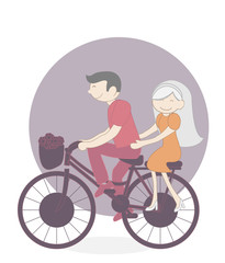 Fototapeta premium couple bicycle