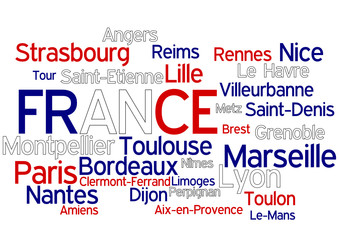 Obraz premium Nuage de Mots : France