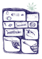 as packaged marijuana joint, storyboard