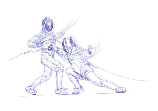 fencing - hand drawing picture