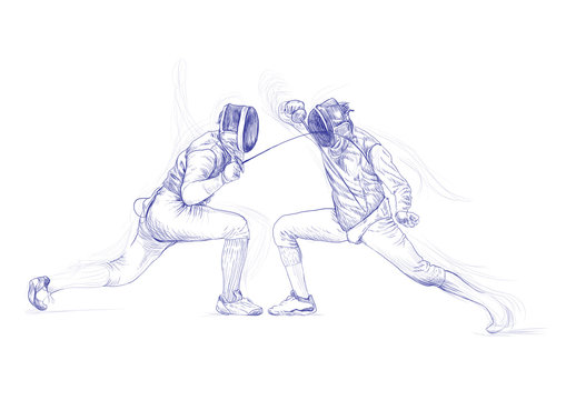 fencing - hand drawing picture