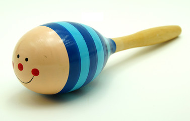 Colorful Baby Rattles, Bell Balls on White Background