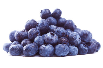 wet pile of blueberry fruits