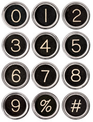 Vintage Typewriter Number Keys