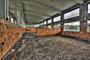 Dilapidated dormitory of an abandoned sanatorium