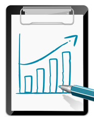 Klemmbrett mit Diagramm