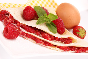 Delicious strawberry pancakes