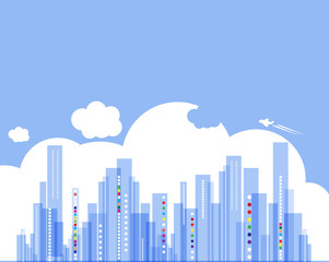 Obraz premium real estate city background landscape with clouds