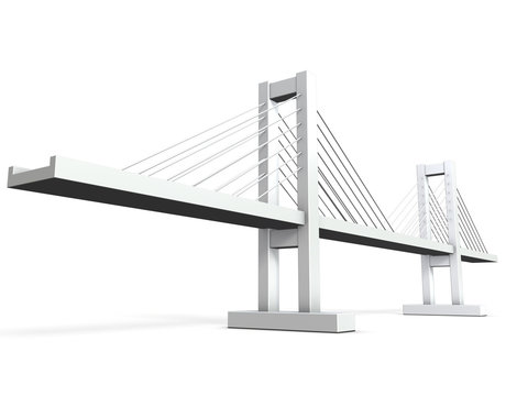 Fototapeta Architectural models of cable-stayed bridge