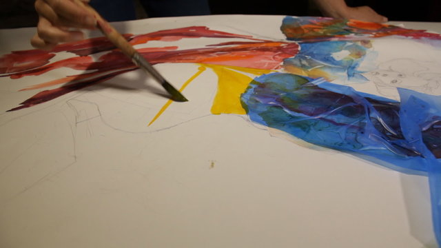 Artist draws picture