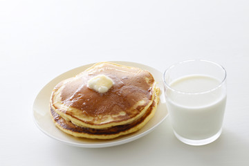 パンケーキとミルク