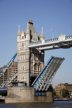 Tower Bridge, lifted.