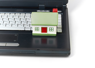 Toy House on laptop