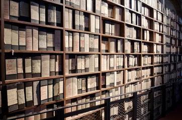 Fotobehang Bibliotheek Archief van oude mappen en boeken