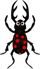 cartoon beetle on white background