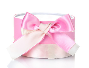 beautirul pink gift isolated on white