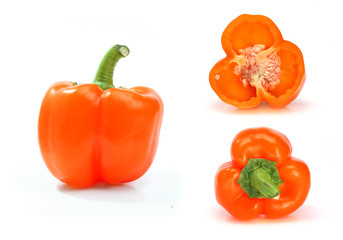 sweet pepper on white background.