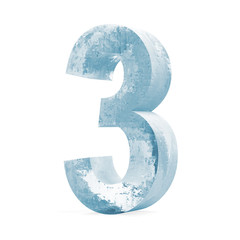 Icy Numbers isolated on white background (Number 1)