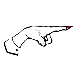 Pointing hand - Retro Clip Art popart comics style from collecti