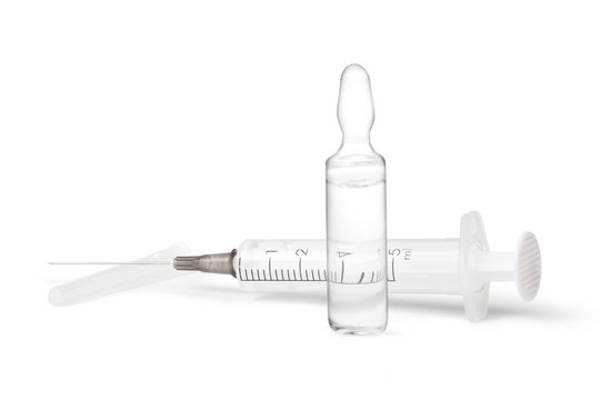 medical ampoules and syringe