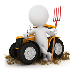 Naklejka premium 3d white people farmer