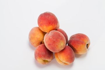 Fresh Peaches isolated on white