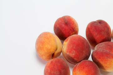 Fresh Peaches isolated on white