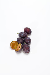plum fruit isolated on white background