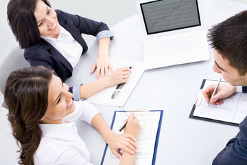 Young business people. Teamwork.