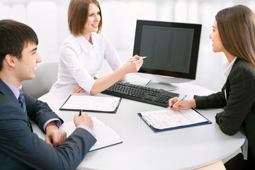 Business people working on their business project