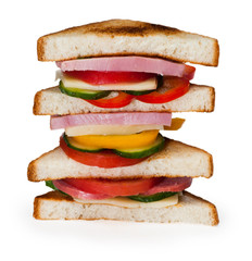 Sandwich on the white background