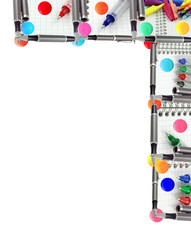 concept rentrée des classes, matériel scolaire