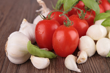 tomato,mozzarella and basil