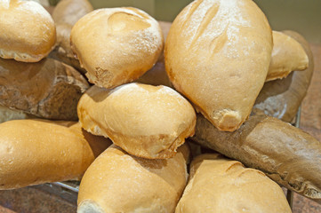 Bread display at a hotel buffet