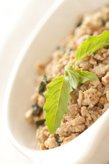 Spicy fried pork as Thai favorite food