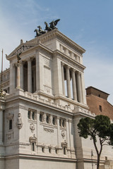 Equestrian monument to Victor Emmanuel II near Vittoriano at day