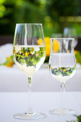 Weißwein und Wasser