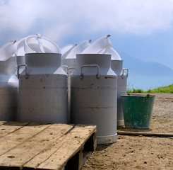 bidons de lait,agriculture,lait,terroir