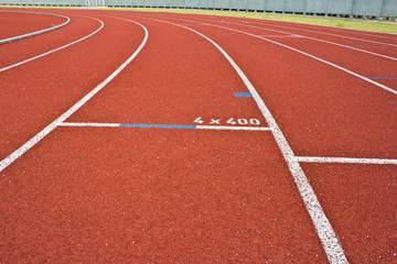 Running track in stadium