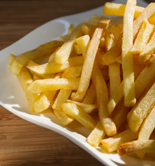 French fries on white plate