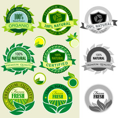 Set of Organic Logos, Stickers  and Labels