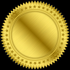 Golden blank label, vector illustration