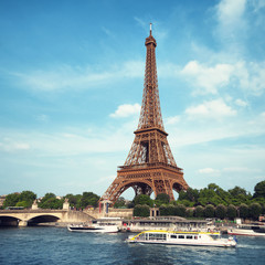 Eiffel Tower and River Seine in Paris