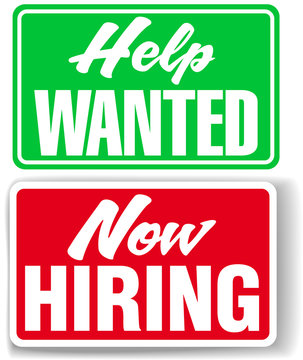 Now Hiring Help Wanted business signs