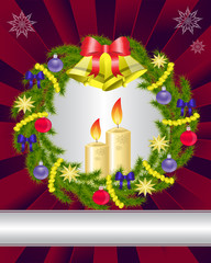 Candles and a Christmas wreath